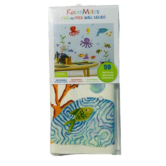 RoomMates Peel and Stick Ocean Sea Life Wall Decals 59 Repositionable NEW - Picture 1 of 6